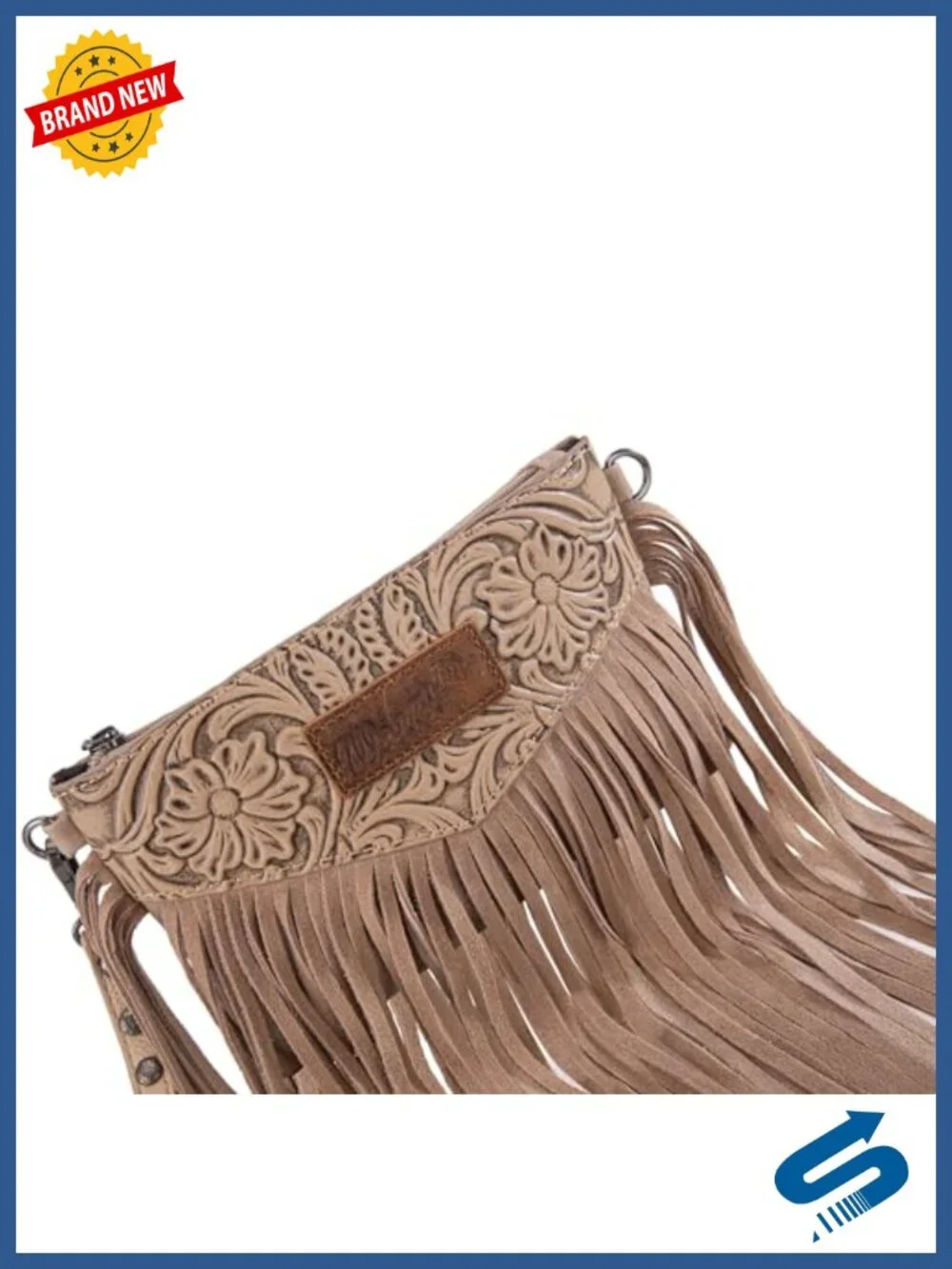 Wrangler Faux Leather Fringe Crossbody Purse Wristlet with Adjustable Strap